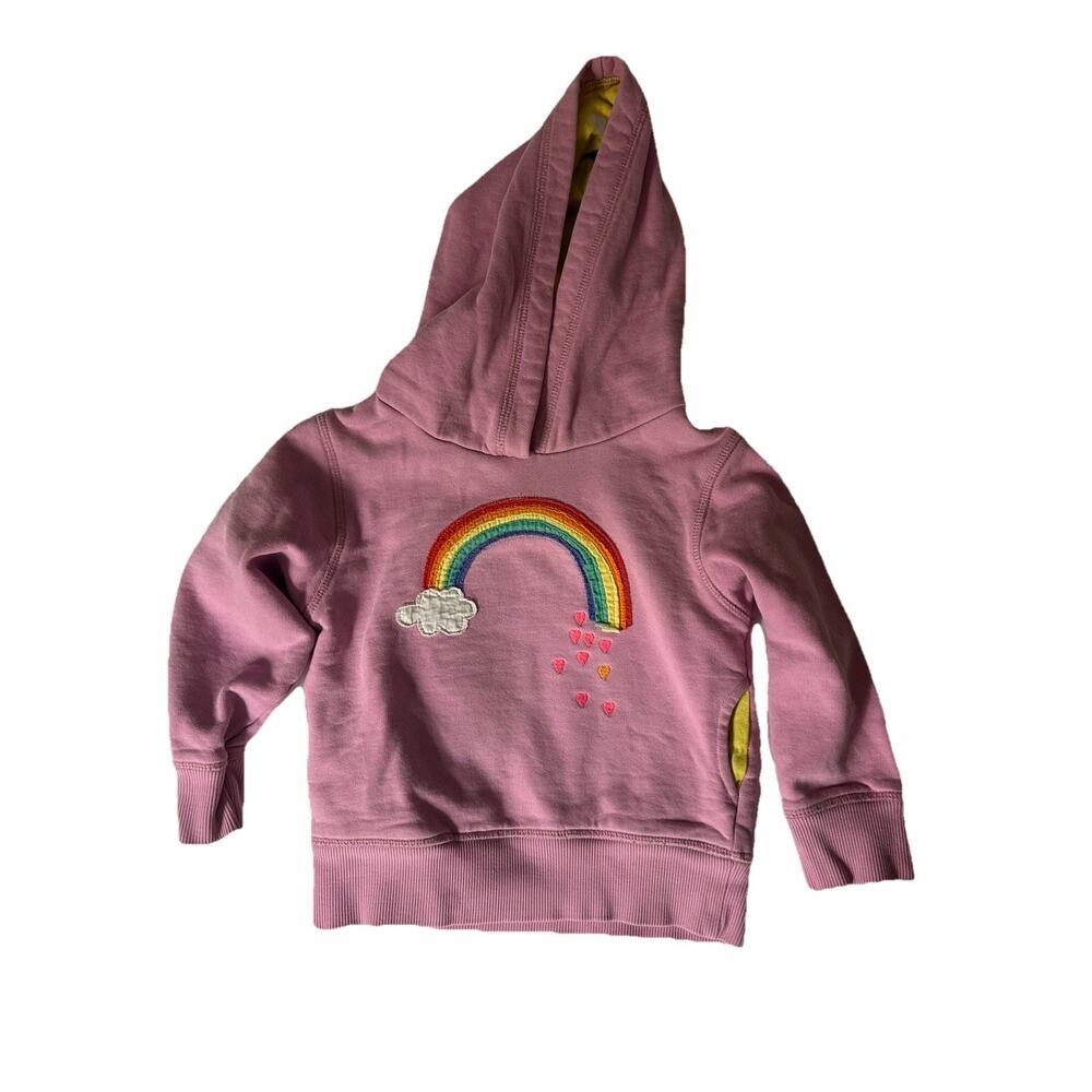 Mini Boden Pink Rainbow Sweatshirt Pullover Top Kid Toddler Pastel Cute 2-3Y